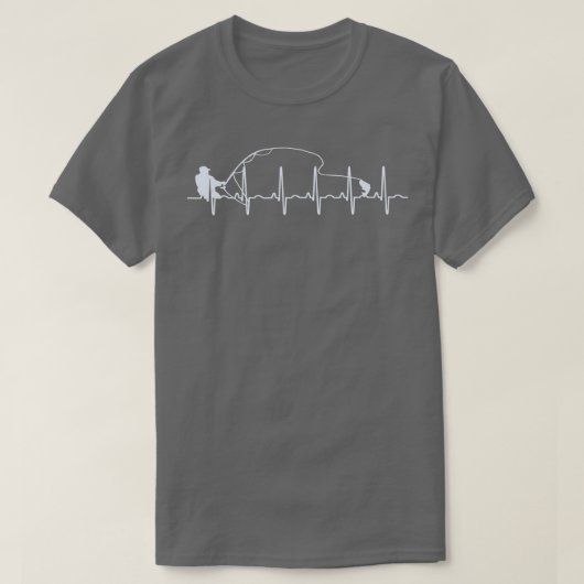 Fischfang Herzschlag Fisch EKG Trout Fischen T-Shirt (Design vorne)