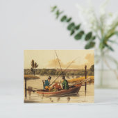 Fischfang in einer Punt, bestrichen von I. Clark,  Postkarte (Stehend Vorderseite)