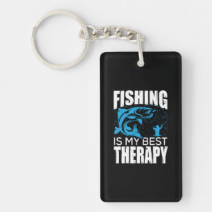 Fischfang ist meine beste Therapie Schlüsselanhänger