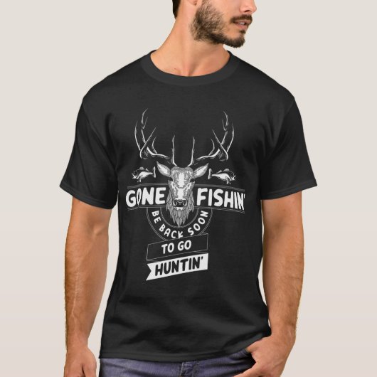 Fischfang Jagd Gezwitscher Fische Hirsch Jäger Gag T-Shirt (Vorderseite)