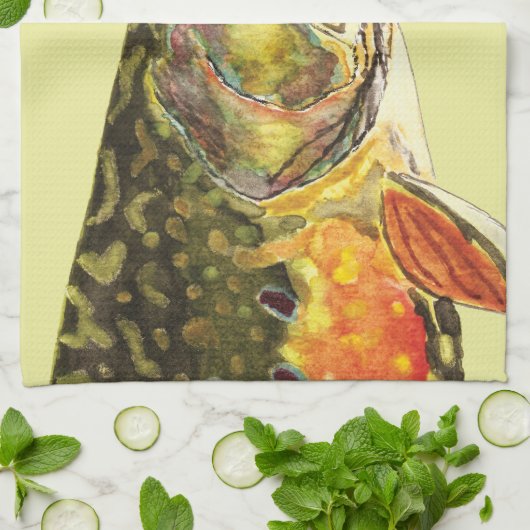 Fischfang mit Bachforellen, Ichthyologie Geschirrtuch (Gefaltet)