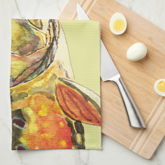 Fischfang mit Bachforellen, Ichthyologie Geschirrtuch (Viertel Falte)