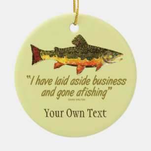 Fischfang mit Bachforellen Keramikornament