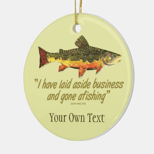 Fischfang mit Bachforellen Keramikornament (Links)