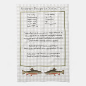 Fischfang mit Forellenfliegenfischen Geschirrtuch (Vertikal)