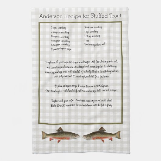 Fischfang mit Forellenfliegenfischen Geschirrtuch (Vertikal)