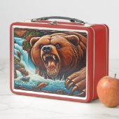 Fischfang mit wilden Bären Metall Brotdose (Beispiel)