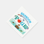 Fischfang O-Fisch-ally 4. Geburtstags-Party Serviette (Ecke)
