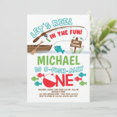 Fischfang, O-Fish-ally ONE Birthday Einladung (Stehend Vorderseite)