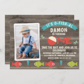 Fischfang oder Fischfang Erster Geburtstag Einladu Einladung (Vorne/Hinten)