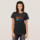 Fischfang Red Blue Fire Fischer Fischfang T-Shirt (Vorne ganz)