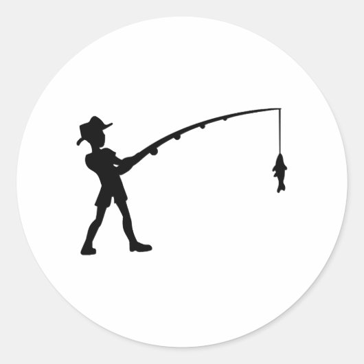Fischfang Runder Aufkleber (Vorderseite)