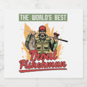 Fischfang Schaumweinetikett (Einzelnes Label)