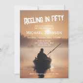 Fischfang Sunrise Fisherman 50. Geburtstag Einladung (Vorderseite)