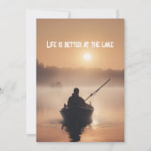 Fischfang Sunrise Fisherman 50. Geburtstag Einladung (Rückseite)