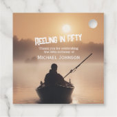 Fischfang Sunrise Fisherman 50. Geburtstag Geschenkanhänger (Rückseite)