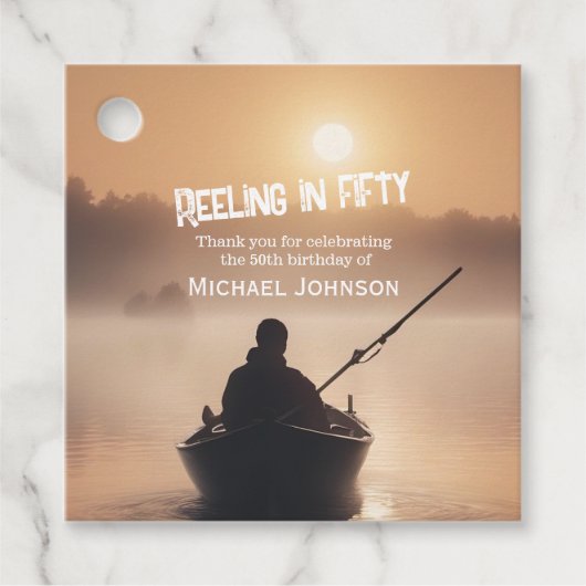 Fischfang Sunrise Fisherman 50. Geburtstag Geschenkanhänger (Vorderseite)