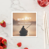 Fischfang Sunrise Fisherman 50. Geburtstag Serviette (Beispiel)