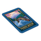 Fischfang Szene - Sandy River, Oregon Magnet (Rechte Seite)