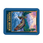 Fischfang Szene - Sandy River, Oregon Magnet (Horizontal)