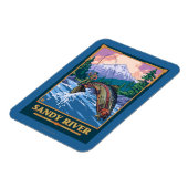 Fischfang Szene - Sandy River, Oregon Magnet (Linke Seite)