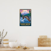 Fischfang Szene - Sandy River, Oregon Poster (Küche)