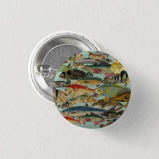 Fischfang Tiefseefischerei in exotischen tropische Button (Vorne & Hinten)