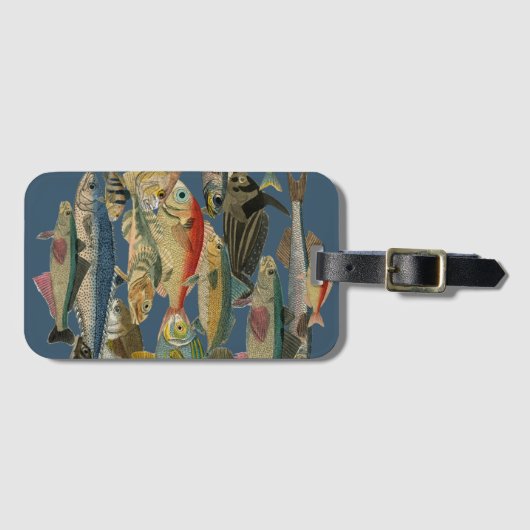 Fischfang Tiefseefischerei in exotischen tropische Gepäckanhänger (Vorderseite (Horizontal))