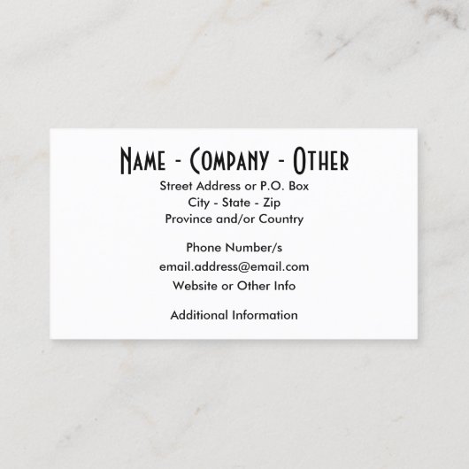 Fischfang Visitenkarte (Rückseite)