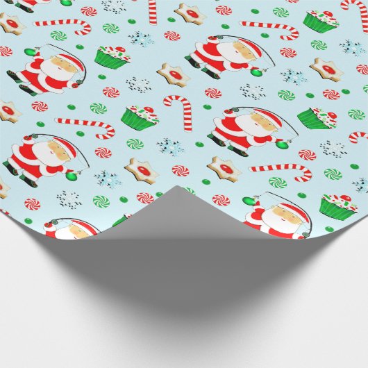 Fischfang Weihnachten Geschenkpapier (Ecke)
