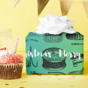 Fischfang Weihnachtswaschpapier, Fisch Geschenkpapier