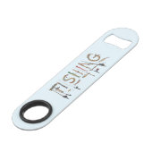 Fischfang Word Flaschenöffner (Vorderseite Schrägansicht)