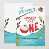 Fischfang zum Geburtstag Einladung der großen (Vorne/Hinten)