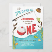 Fischfang zum Geburtstag Einladung der großen (Vorderseite)