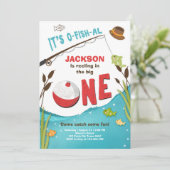 Fischfang zum Geburtstag Einladung der großen (Stehend Vorderseite)