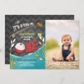 Fischfang zum Geburtstag Einladung der großen (Vorne/Hinten)