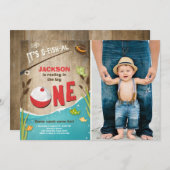 Fischfang zum Geburtstag Einladung der großen (Vorne/Hinten)