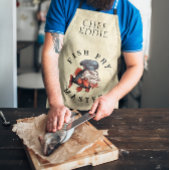 Fischfangmeister mit NAME Schürze