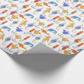Fischfangmuster Geschenkpapier (Ecke)