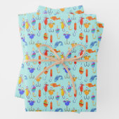 Fischfangmuster Geschenkpapier Set (Beispiel)