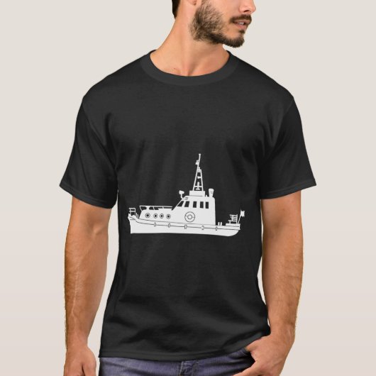 Fischfangschlepper Silhouette T-Shirt (Vorderseite)