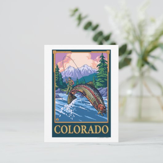 Fischfangszene Colorado Postkarte (Stehend Vorderseite)