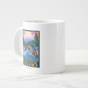 Fischfangszene - Lochsa River, Idaho Jumbo-Tasse