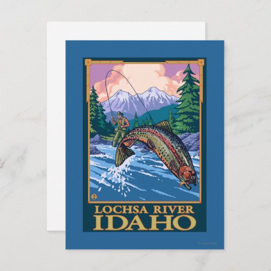 Fischfangszene - Lochsa River, Idaho Postkarte (Vorne/Hinten)