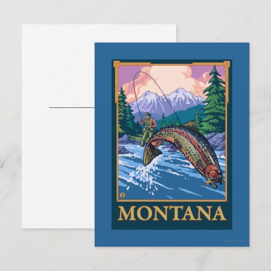 Fischfangszene - Montana Postkarte (Vorne/Hinten)