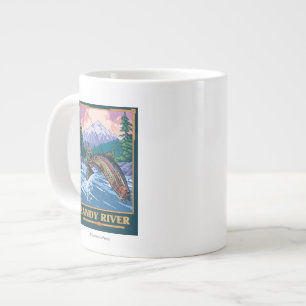 Fischfangszene - Sandy River, Oregon Jumbo-Tasse