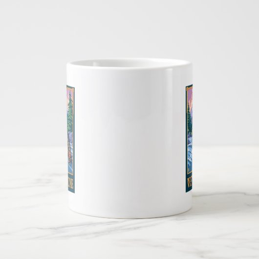 Fischfangszene - West-Gelbstein Jumbo-Tasse (Vorderseite)