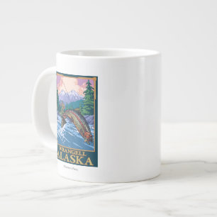 Fischfangszene - Wrangell, Alaska Jumbo-Tasse
