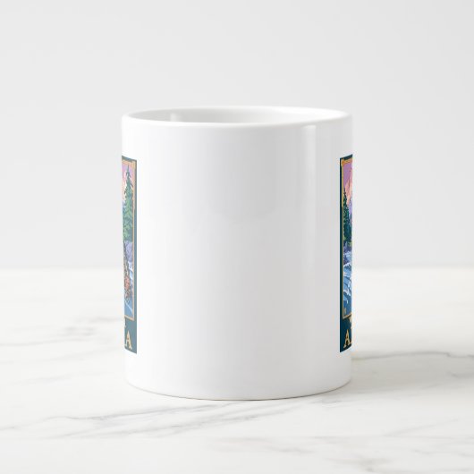 Fischfangszene - Wrangell, Alaska Jumbo-Tasse (Vorderseite)