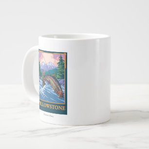Fischfangszene - Yellowstone-Nationalpark Jumbo-Tasse